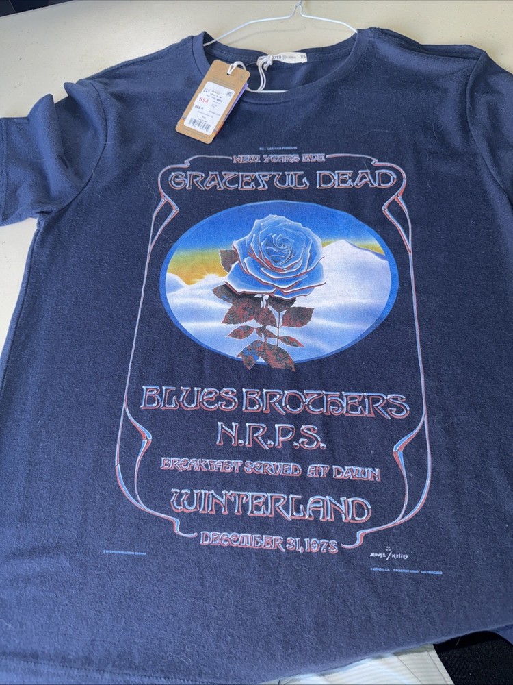 Marine Layer Grateful Dead T-Shirt Mens XS Navy New Years Eve Winterland NEW NWT