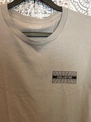 Hollister Men’s Large Beige Graphic Tee Modern Fit Short Sleeve Crew Neck
