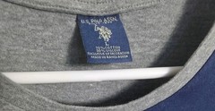 S. Polo Assn. Vertical Stripe USPA T-Shirt. Size LARGE 0-0316