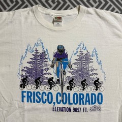 Vintage Frisco Colorado Cycling Biking T-Shirt White Large