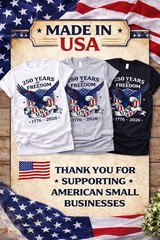 250 Years of Freedom 1776 2026 Patriotic Unisex Tshirt
