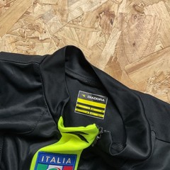 Vintage Diadora Italy Football Shirt Referee Long Sleeve Jersey Black Medium