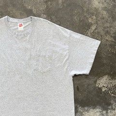 Vintage Hanes Pocket T Shirt XL Blank Gray Heavyweight Streetwear