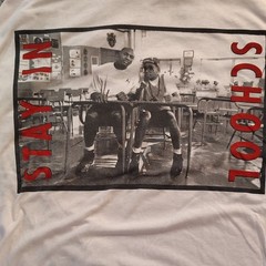 Michael Jordan & Spike Lee Vintage Stay In School White Graphic T-Shirt XL