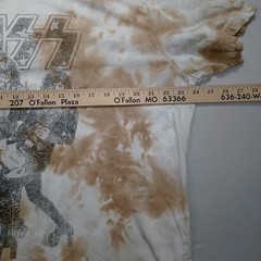 KISS Classic Hard Rock Band Vintage Style Cream Tie Dye T-Shirt Size XL