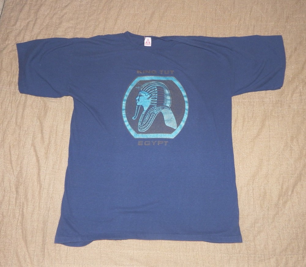 Vintage 90s KING TUT Egyptian Tourist Souvenir T- Shirt Made in Egypt Size XL