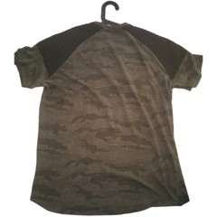 Phat Farm Mens T-shirt L Gray Classic America Flava Camo Pleated Black Sleeves