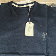 NEW W/TAG ASHWORTH MEN’S SPACE DYED WALKING MAN TEE SHIRT NAVY SZ LARGE MSRP $40