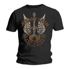 Johnny Cash 1932-2003 Outlaw Music Guitar Wings Graphic T-Shirt, Size S-5XL