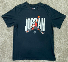 Air Jordan Shirt Men’s Medium Black Spellout Jumpman Logo Basketball
