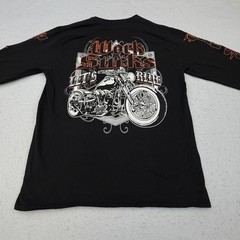 Work Sucks Let’s Ride Shirt Mens Large Black Long Sleeve Motorcycle Graphic