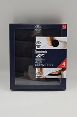 4 Pk REEBOK Comfort Men’s M L XL Black Crew Neck Tag-Free Cotton Blend T Shirts