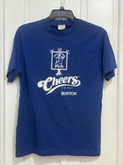 Vintage 90s CHEERS T-Shirt Large Bull Finch Pub BOSTON Single Stitch MADE IN USA