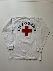 Calabasas Aquatic Staff City Lifeguard Swimming White Graphic L/S T-Shirt Sz. M
