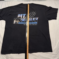 Harley-Davidson Shirt Mens XL Black Mt McKinley Denali Park Alaska Wolf USA VTG