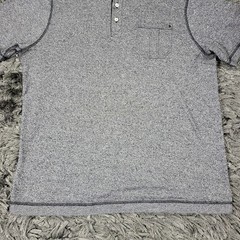 Tommy Bahama Henley Shirt Mens Medium Gray Short Sleeve Chest Pocket Heather