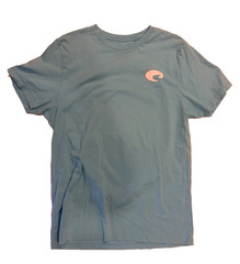 Costa Del Mar Men Large T-Shirt Teal Blue Born on the Water Graphic Tee Fishing