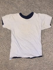 Vtg 70s Champion Reversible Double Face College P.E. Gym T Shirt Sz S Blue Bar