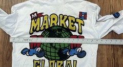 Chinatown Market Runs the World Globe Graphic Long Sleeve Shirt Mens Medium Mock