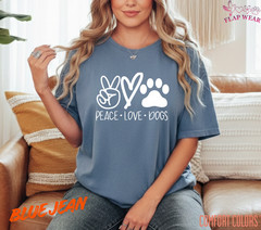 Unisex Peace Love Dogs Printed T SHIRT,T shirt women,T shirt men,T shirt vintage