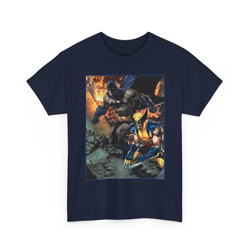 Batman & Wolverine T-Shirt DC, Marvel Comics Jim Lee Art Retro Vintage-Style Tee