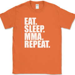 Eat Sleep MMA Repeat T-Shirt Funny Martial Arts Hobby Sports Fitness Tee