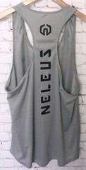 NELEUS ‘Dry Fit Logo Muscle’ Mesh Tank Top Men’s L Gym Workout Exercise Grey NWT