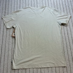 NWT Fjallraven Short Sleeve Shirt Logo Mens XXL Organic Cotton Chalk White Beige