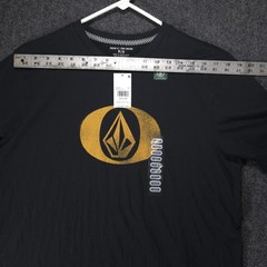 Volcom Mens Medium Black Elliptical Stone Logo Organic Cotton T-Shirt NWT