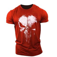 Punisher Skull Men’s T-Shirt Top Fitness Sportswear Stretch Breathable