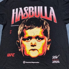 UFC Hasbulla Magomedov T Shirt Mens Large Black Cotton Dark Wash Non Stretch