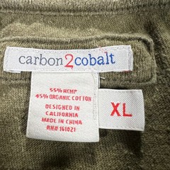Carbon2Cobalt T Shirt Mens XL Olive Green Hemp Organic Cotton Casual Comfy Eco