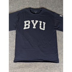 Champion BYU Cougars Long Sleeve Shirt Navy Blue Graphic Tee Mens L