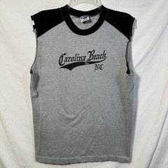 Vintage Carolina Beach NC Sleeveless T-Shirt Y2K M/L Tee Surfwear Surf Beach