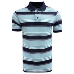 Men’s Short Sleeve Polo T-Shirt Stripe Pique Casual Regular fit Fashion Work Top