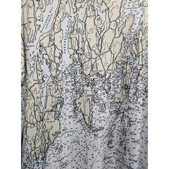 A1A Outfitters Mens XXXL Maine Nautical Chart Sun Shirt 50 SPF Long Sleeve Map