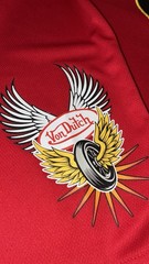 Von Dutch Red Football Jersey Mens Large Oversized Y2K Streetwear New Shirt
