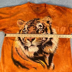 The Mountain Shirt Graphic T Mens Tiger Orange Tie Dye XL Cotton Y2K Big Cat
