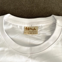AGTAWH Men’s T-Shirt Size XL 100% Cotton Peace Sign Embroidered Tee White/Orange