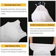Men Chest Compression Shirt Body Shaper Posture Correct Vest Tummy Control Tops