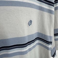 Hang Ten Light Blue L Men’s T-Shirt Striped Embroidered Logo Short Sleeve NWT
