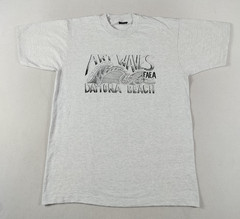 Vintage Screen Stars Best Art Waves Shirt Mens Large Gray Daytona Beach 90s USA