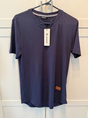 Lot Of 3 JMIERR Beige/Black/Blue Ribbed Curved Hem ShortSleeveT-Shirt Size M NWT