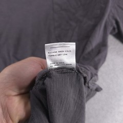 Pact Organic Cotton Gray Short Sleeve 2 Button Pocket Henley Shirt Mens Large