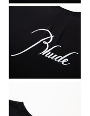RHUDE Men Art patter High Quality Leisure Cotton Short Sleeve T-Shirt Polo M-2XL