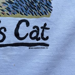 Vtg 1990 Van Gogh’s Cat Shirt Single Stitch Men’s XL Night Art Moon Painting