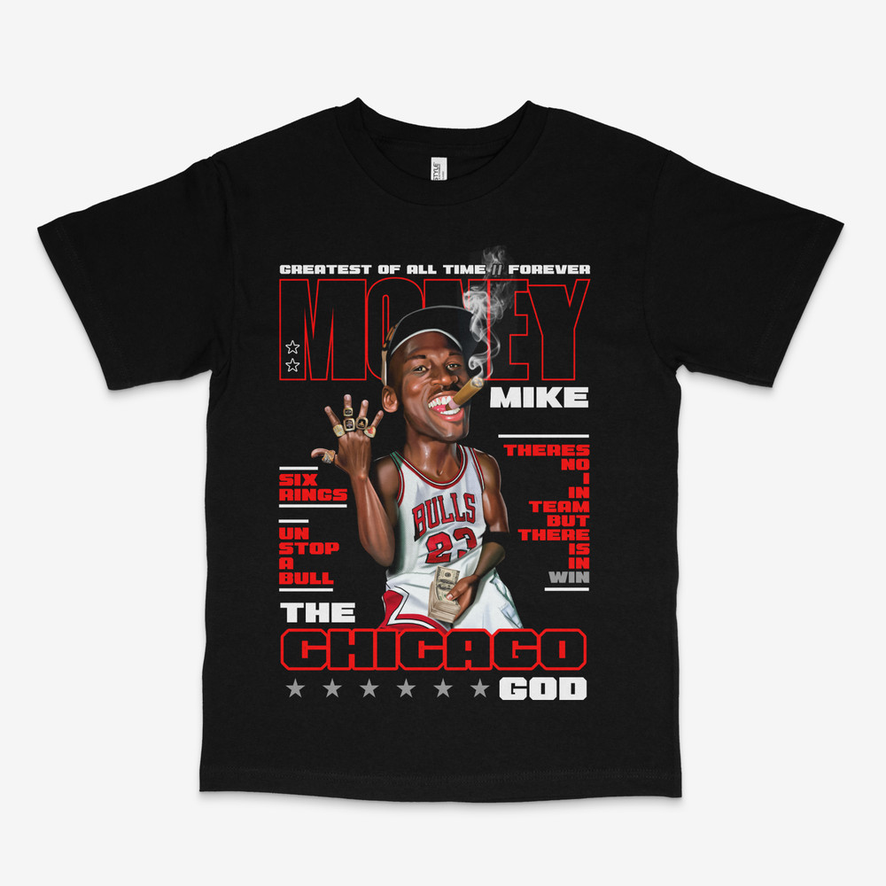 Mj Rings Slam Magazine Black Tee