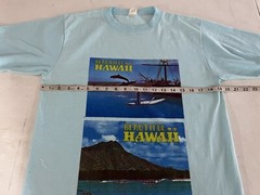 VTG beautiful Hawaii sportswear blue sz L single stitch t shirts made in USA