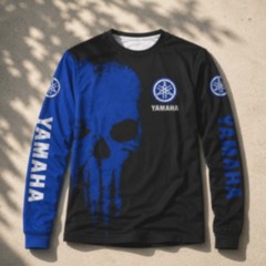 Yamaha Skull Motobiker F1 Racing Long Sleeve Shirt 3D All Over Print 3D Hot Sale