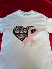 Hand Designed Size Small Vinyl Designed “Survivor ” Cotton T-Shirt